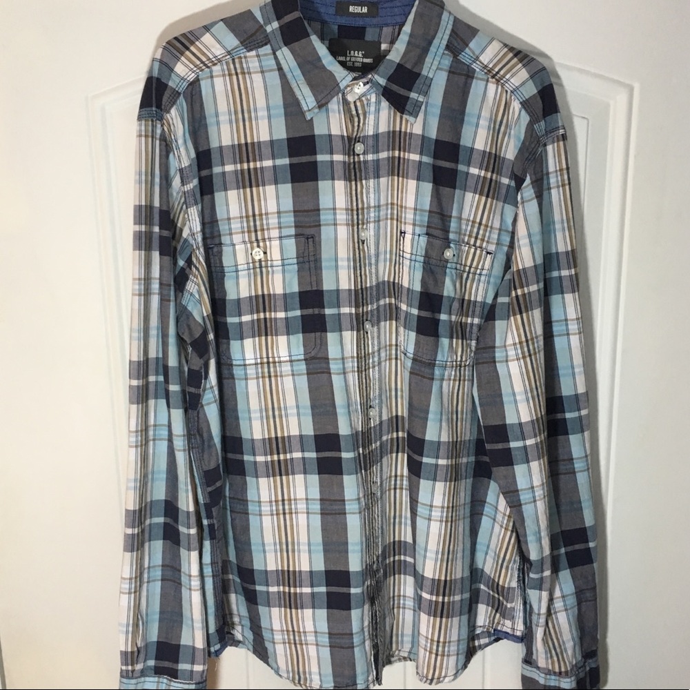 🍁H&M plaid long sleeve button down